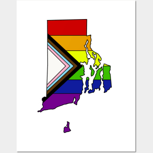 Progress pride flag - Rhode Island Posters and Art